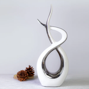 BOH Modern Art Silver And White Decor