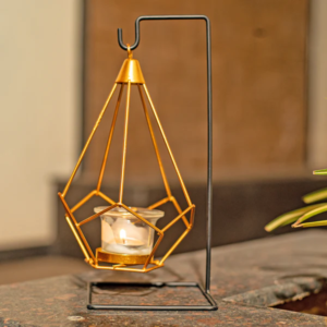 BOH Modernistic Gold Candle Holder