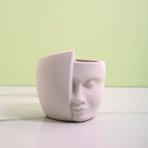 BOH White Memor Face Shape Vase